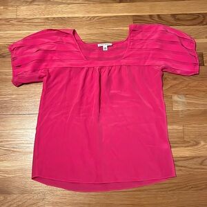 Banana Republic‎ Womens Silk Blouse Short Sleeve Top Pink Size XS